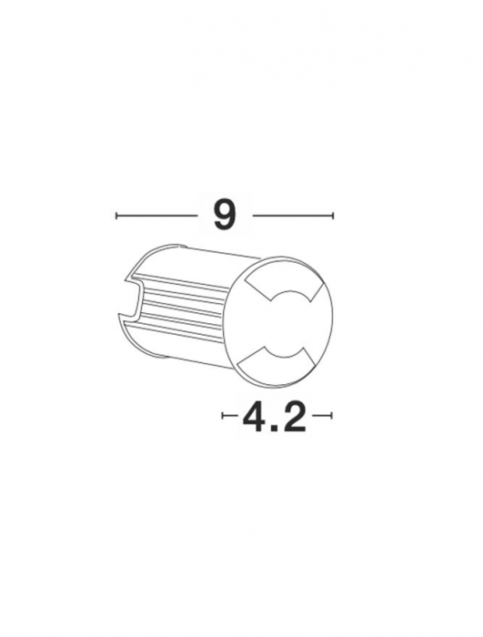 9203112  Nova Luce BANG LED 1W 60lm 3000K IP67 Aluminium Satin Nickel Beam Angle 51 degrees driver included [8]