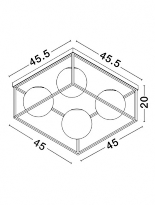 9206403 Plafoniera Nova Luce JULIET E14 4x12W IP20 Glass/Metal Brass Black Opal [2]