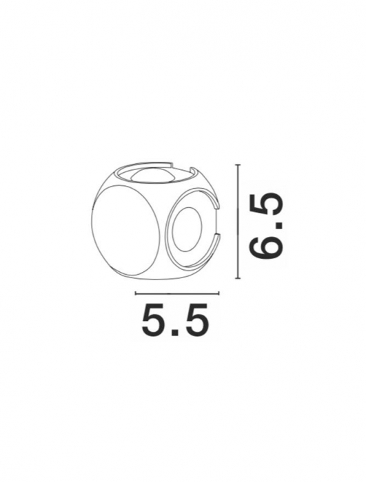 9226214 Aplica Nova Luce ZARI LED 4X1W 265lm 3000K IP54 Aluminium Glass Diffuser Sandy Black Beam 4x38 degrees Light in 4 directions [2]