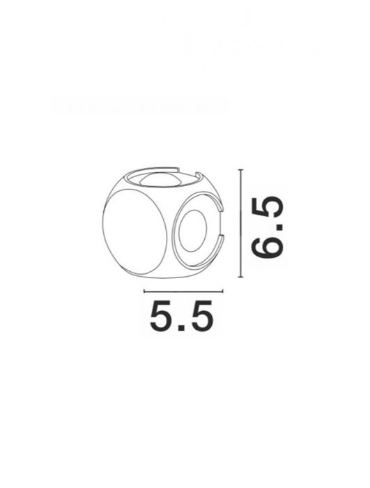 9226215 Aplica Nova Luce ZARI LED 4X1W 265lm 3000K IP54 Aluminium Glass Diffuser Sandy White Beam 4x38 degrees Light in 4 directions [2]