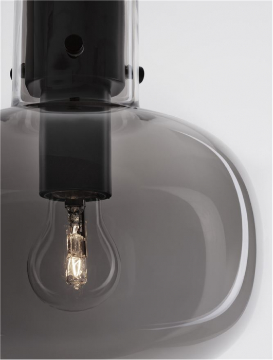 9236510 Pendul Nova Luce CINZIA E27 1x12W   Metal Smoky Glass Black Cord  IP20 [7]