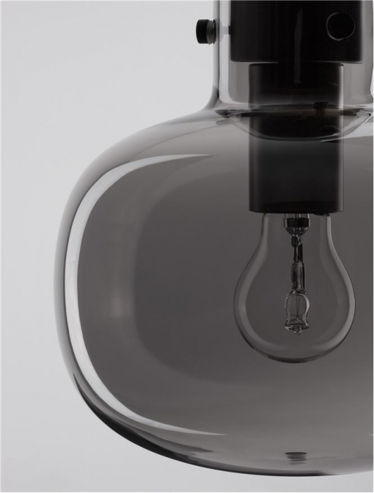 9236510 Pendul Nova Luce CINZIA E27 1x12W   Metal Smoky Glass Black Cord  IP20 [4]