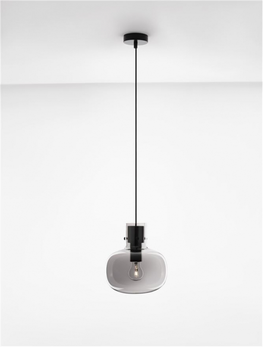 9236510 Pendul Nova Luce CINZIA E27 1x12W   Metal Smoky Glass Black Cord  IP20 [2]