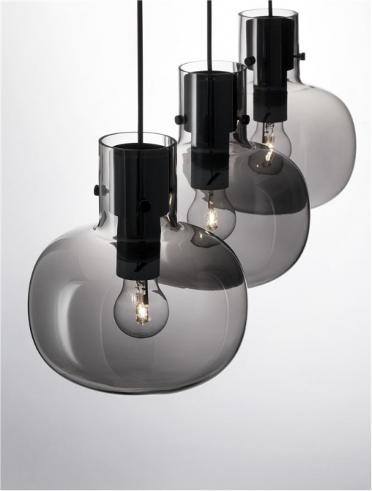 9236520 Lustra Nova Luce CINZIA E27 3x12W   Metal Smoky Glass Black Cord  IP20 [7]