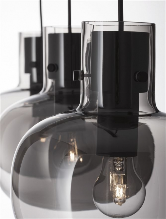 9236520 Lustra Nova Luce CINZIA E27 3x12W   Metal Smoky Glass Black Cord  IP20 [5]