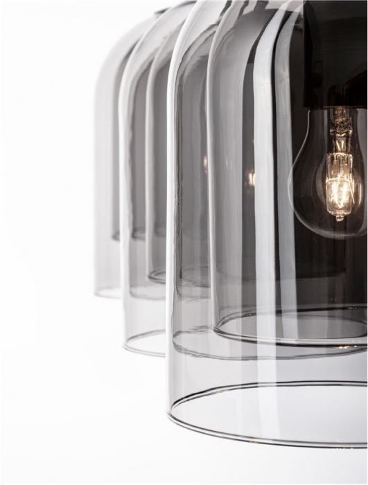 9236720 Lustra Nova Luce VELOR E27 3x12W   Metal Smoky Glass Black Cord  IP20 [5]