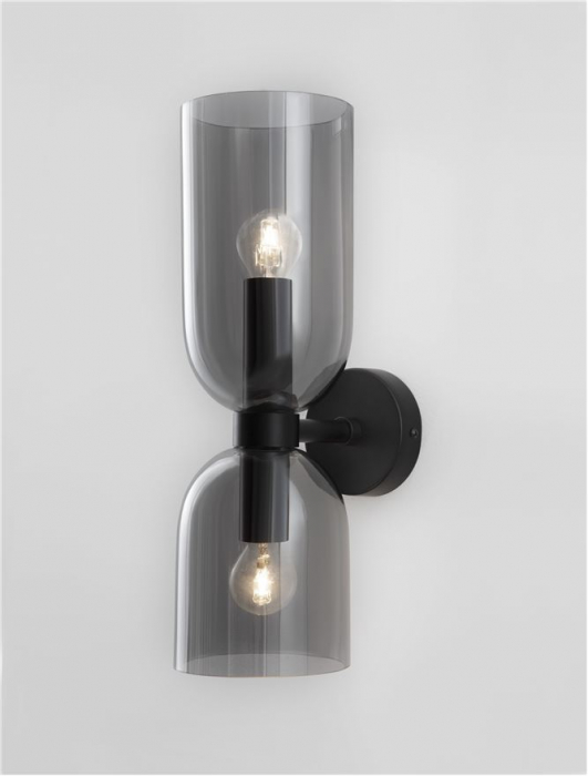 9241110 Aplica Nova Luce VELOR E14 2x5W   Metal Smoke Glass Black  IP20 [2]
