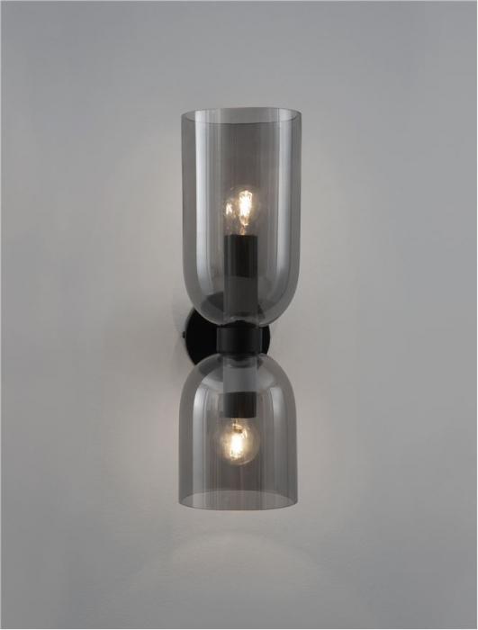 9241110 Aplica Nova Luce VELOR E14 2x5W   Metal Smoke Glass Black  IP20 [4]