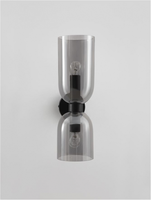 9241110 Aplica Nova Luce VELOR E14 2x5W   Metal Smoke Glass Black  IP20 [3]