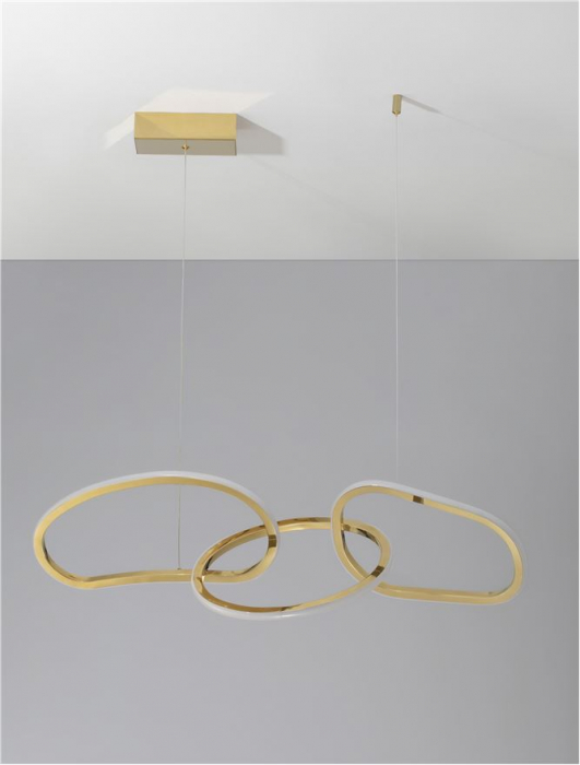 9248110 Lustra Nova Luce GIRISH LED 41W 2000lm 3000K Stainless Steel & Acrylic Gold Dimabil Triac IP20 [3]