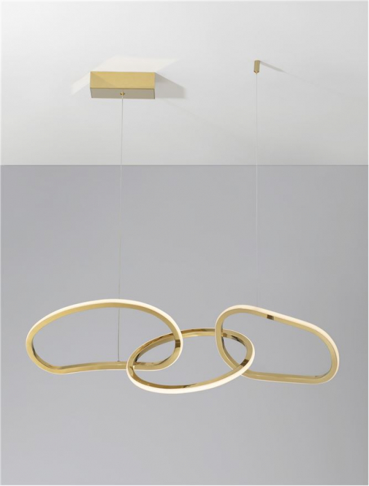 9248110 Lustra Nova Luce GIRISH LED 41W 2000lm 3000K Stainless Steel & Acrylic Gold Dimabil Triac IP20 [4]