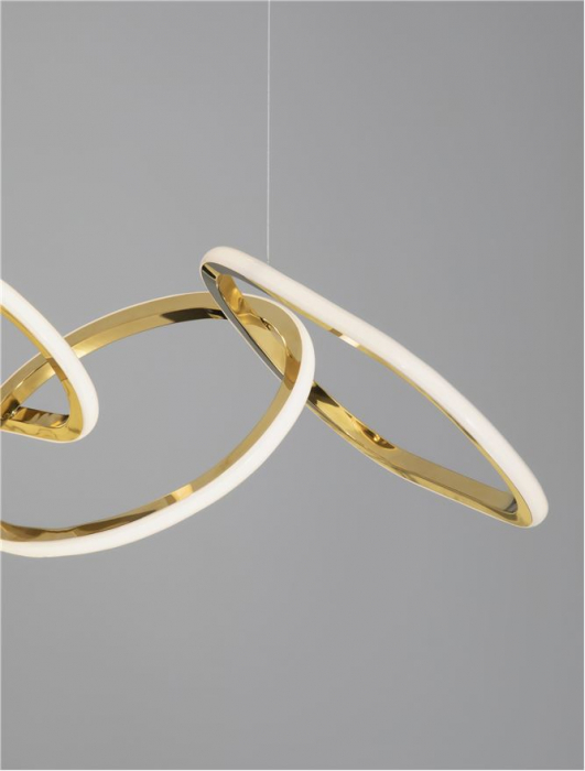 9248110 Lustra Nova Luce GIRISH LED 41W 2000lm 3000K Stainless Steel & Acrylic Gold Dimabil Triac IP20 [9]