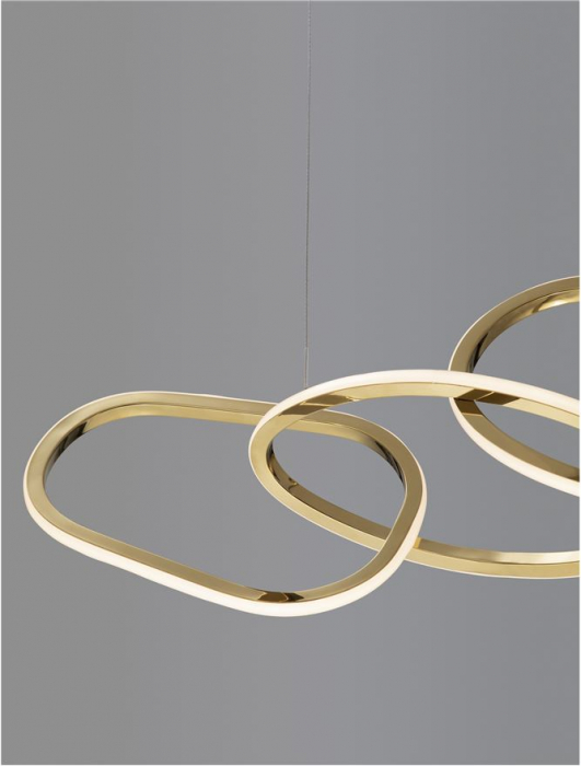 9248111 Lustra Nova Luce GIRISH LED 51W 2400lm 3000K Stainless Steel & Acrylic Gold Dimabil Triac IP20 [7]