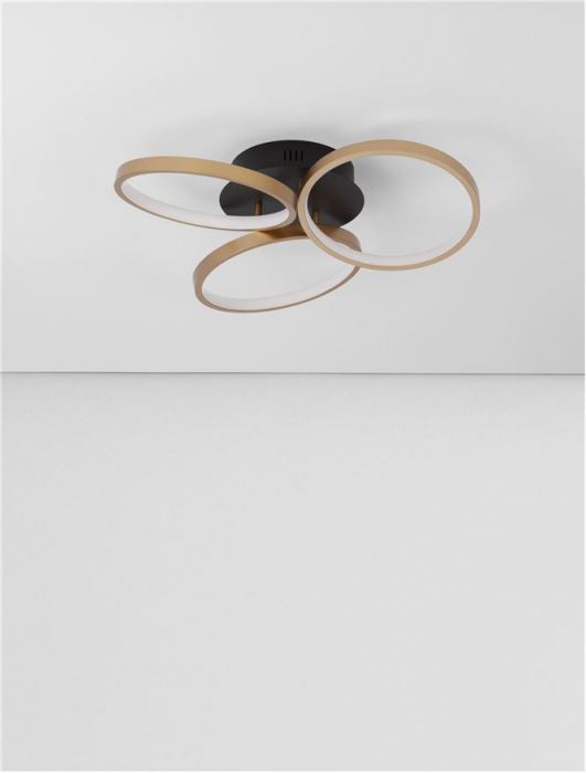 9248112 Plafoniera Nova Luce ELIZE LED 28W 1550lm 3000K Steel/Aluminium & Silicon Black & Brass Gold Dimabil Triac IP20 [4]