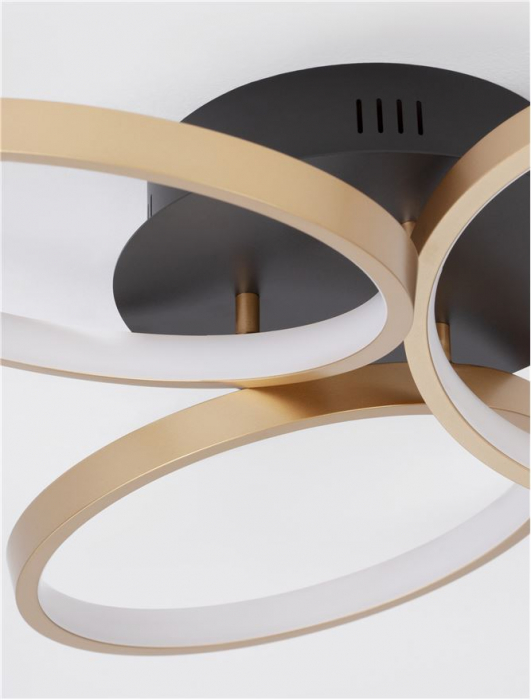 9248112 Plafoniera Nova Luce ELIZE LED 28W 1550lm 3000K Steel/Aluminium & Silicon Black & Brass Gold Dimabil Triac IP20 [7]