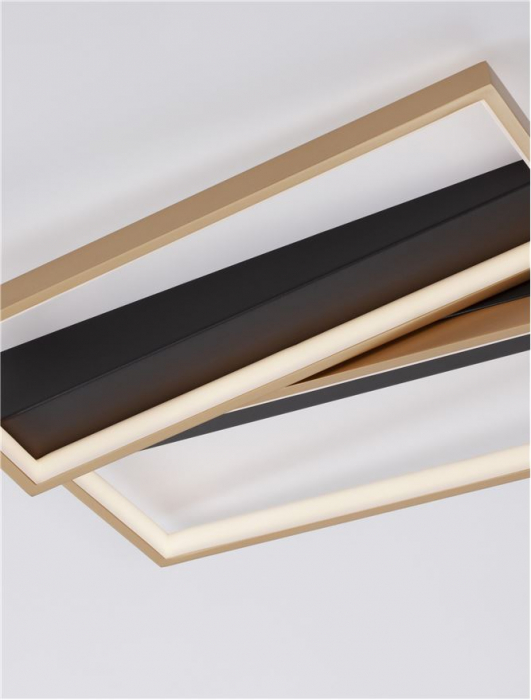 9248113 Plafoniera Nova Luce ELIZE LED 28W 1550lm 3000K Steel/Aluminium & Silicon Black & Brass Gold Dimabil Triac IP20 [10]