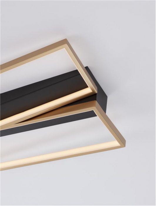 9248113 Plafoniera Nova Luce ELIZE LED 28W 1550lm 3000K Steel/Aluminium & Silicon Black & Brass Gold Dimabil Triac IP20 [6]
