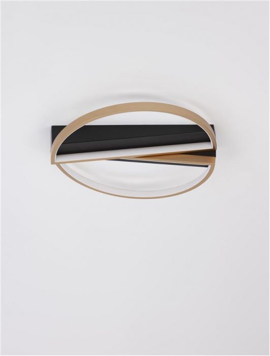 9248114 Plafoniera Nova Luce ELIZE LED 28W 1550lm 3000K Steel/Aluminium & Silicon Black & Brass Gold Dimabil Triac IP20 [3]