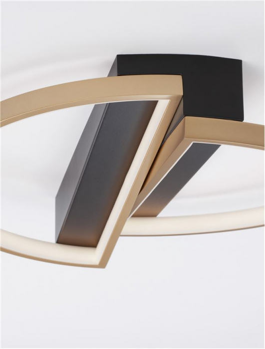 9248114 Plafoniera Nova Luce ELIZE LED 28W 1550lm 3000K Steel/Aluminium & Silicon Black & Brass Gold Dimabil Triac IP20 [8]