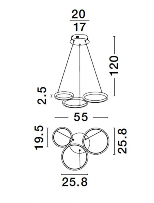 9248116 Lustra Nova Luce MAGNUS LED 28W 1900lm 3000K Aluminium & Acrylic Brass Gold Dimabil Triac IP20 [9]