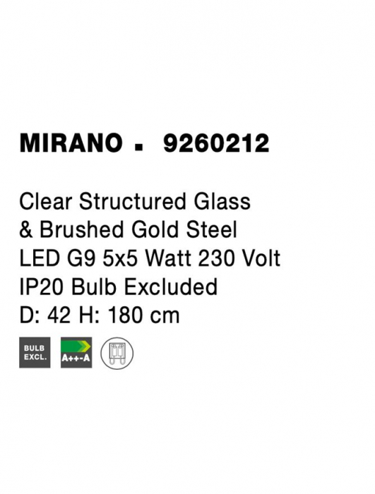 9260212 Lustra Nova Luce MIRANO G9 5x5W   Steel Brass Gold  IP20 [6]