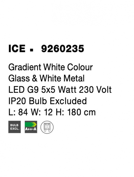 9260235 Lustra Nova Luce ICE G9 5x5W   Metal & Glass Gradient white  IP20 [8]