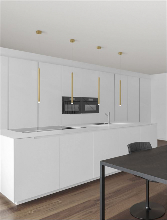 9287918 Pendul Nova Luce TRIMLE LED 3W 271lm 3000K Aluminium & Acrylic Sandy Gold Nedimabil IP20 [2]