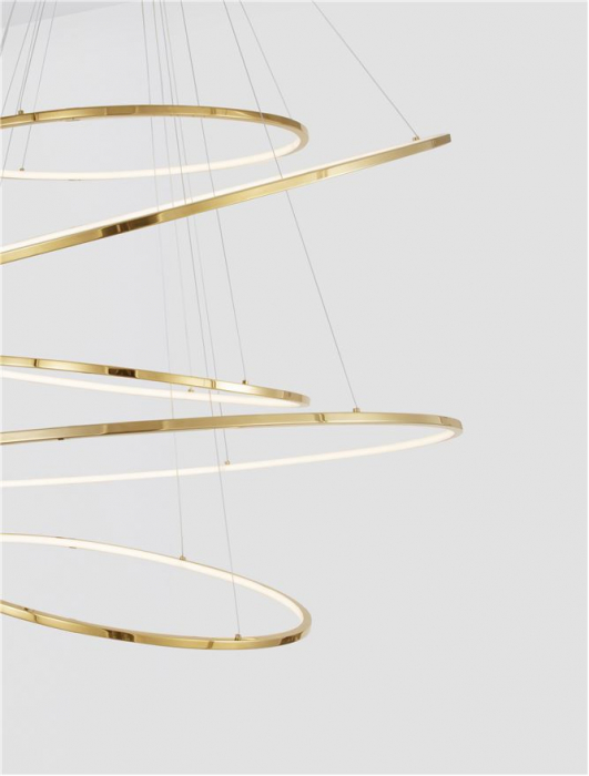 9289084 Candelabru Nova Luce NUDOS LED 281W 19670lm 3000K Aluminium & Acrylic Gold Dimabil Triac IP20 [3]
