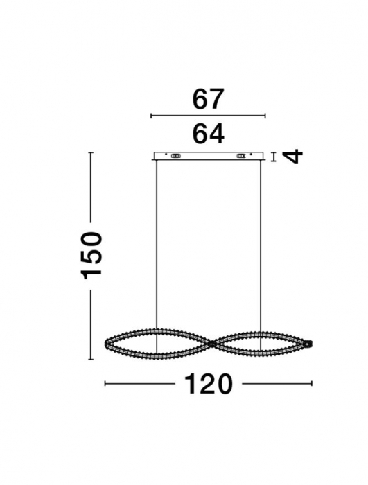 9289085 Lustra Nova Luce NUDOS LED 80W 5600lm 3000K  Aluminium & Acrylic Gold Dimabil Triac IP20 [4]