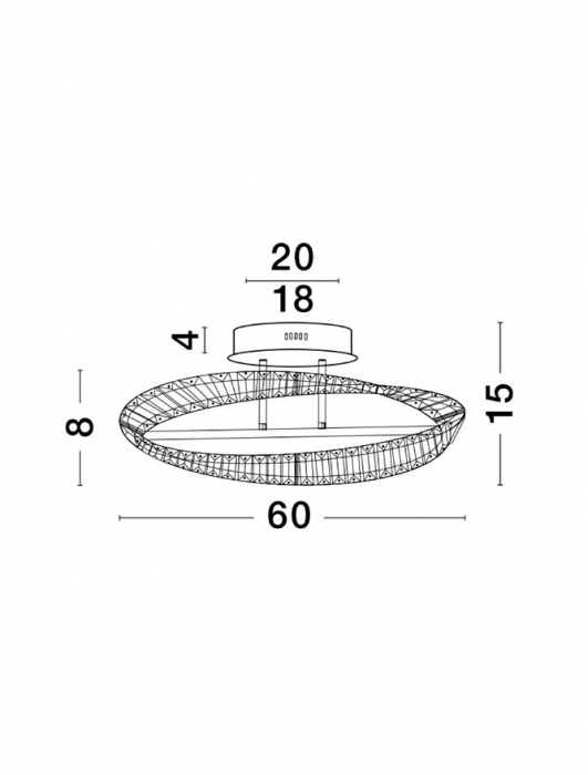 9333060 Plafoniera Nova Luce AURELIA LED 35W 3728lm 3500K Metal & Crystal Gold Dimabil Triac IP20 [3]