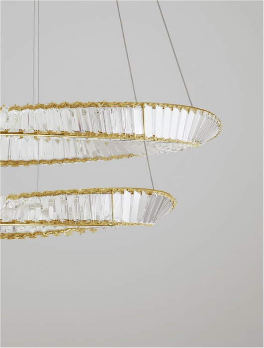 9333063 Lustra Nova Luce AURELIA LED 72W 6351lm 3500K Metal & Crystal Gold Dimabil Triac IP20 [3]