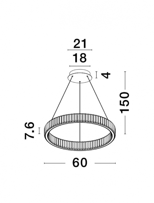 9333066 Lustra Nova Luce AURELIA LED 41W 4647lm 3500K Metal & Crystal Chrome Dimabil Triac IP20 [3]