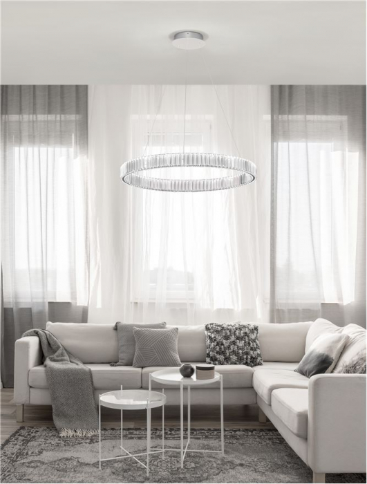 9333067 Lustra Nova Luce AURELIA LED 47W 4895lm 3500K Metal & Crystal Chrome Dimabil Triac IP20 [2]