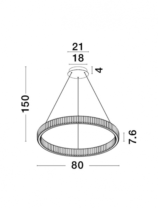 9333067 Lustra Nova Luce AURELIA LED 47W 4895lm 3500K Metal & Crystal Chrome Dimabil Triac IP20 [3]