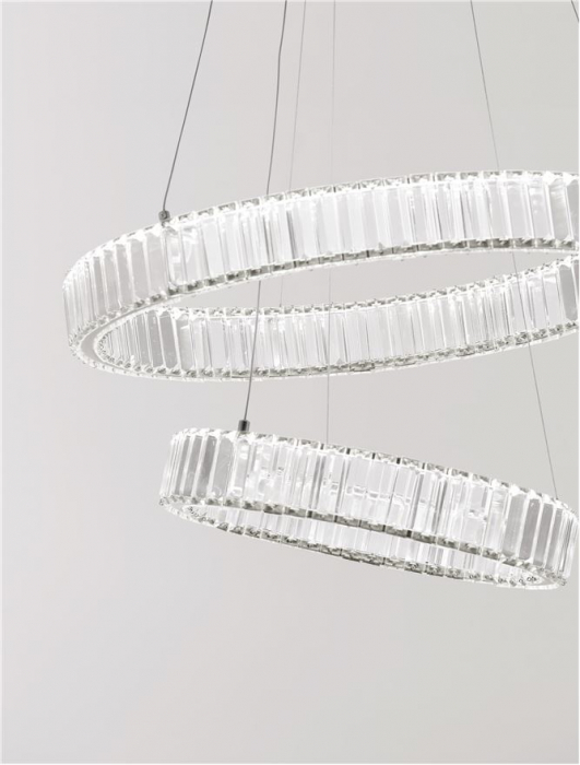 9333068 Lustra Nova Luce AURELIA LED 92W 7670lm 3500K Metal & Crystal Chrome Dimabil Triac IP20 [3]