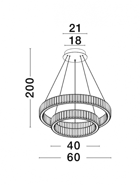 9333068 Lustra Nova Luce AURELIA LED 92W 7670lm 3500K Metal & Crystal Chrome Dimabil Triac IP20 [4]