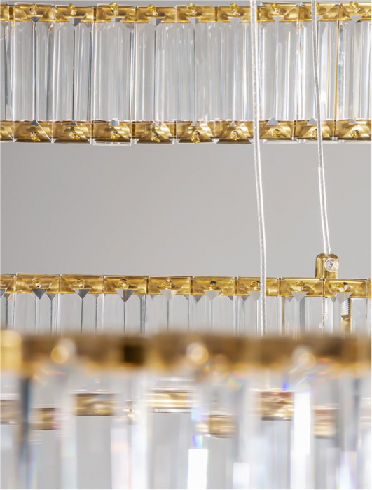 9333069 Lustra Nova Luce AURELIA LED 92W 7670lm 3500K Metal & Crystal Gold Dimabil Triac IP20 [7]