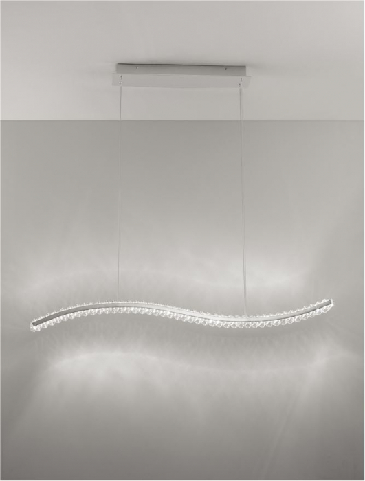 9333070 Lustra Nova Luce AURELIA LED 43W 3351lm 3500K Metal & Crystal Chrome Dimabil Triac IP20 [3]