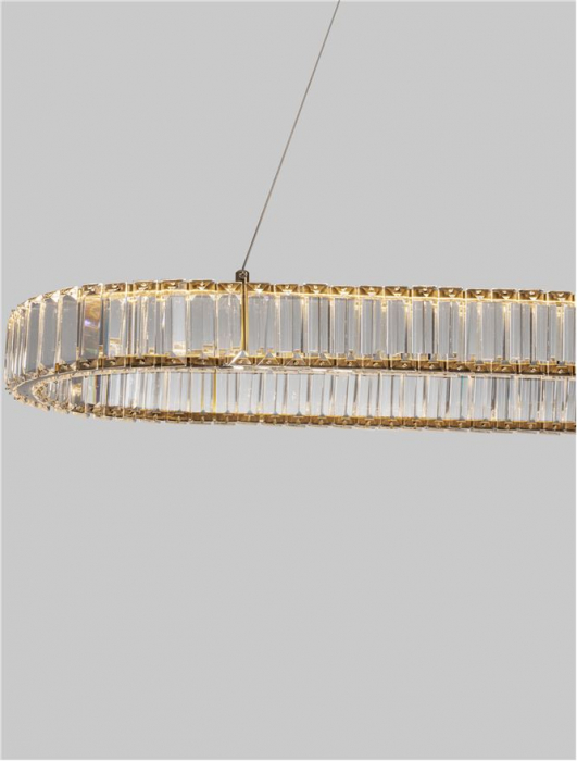 9333073 Lustra Nova Luce AURELIA LED 48W 4505lm 3500K Metal & Crystal Gold Dimabil Triac IP20 [7]