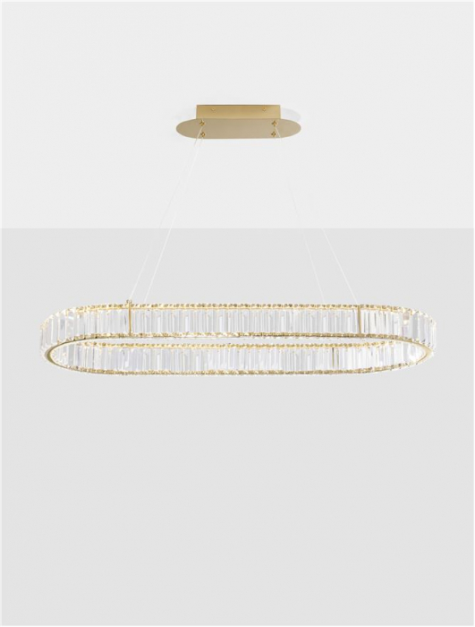 9333073 Lustra Nova Luce AURELIA LED 48W 4505lm 3500K Metal & Crystal Gold Dimabil Triac IP20 [4]