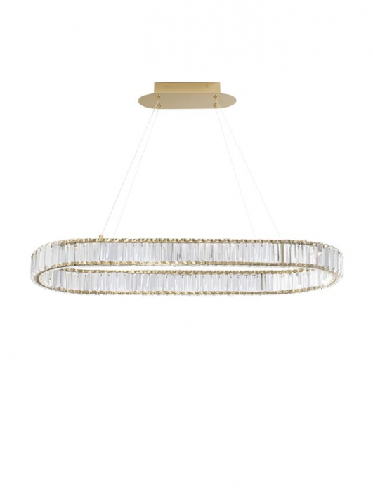 9333073 Lustra Nova Luce AURELIA LED 48W 4505lm 3500K Metal & Crystal Gold Dimabil Triac IP20 [1]