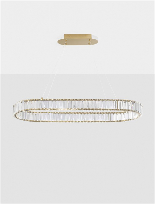 9333073 Lustra Nova Luce AURELIA LED 48W 4505lm 3500K Metal & Crystal Gold Dimabil Triac IP20 [3]