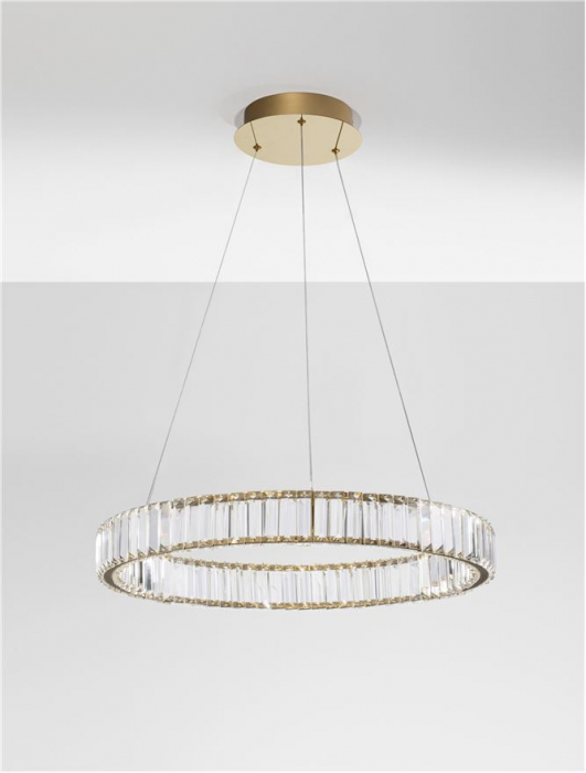 9333075 Lustra Nova Luce AURELIA LED 41W 4647lm 3500K Metal & Crystal Gold Dimabil Triac IP20 [2]