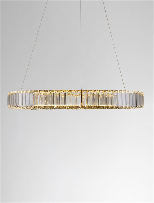 9333075 Lustra Nova Luce AURELIA LED 41W 4647lm 3500K Metal & Crystal Gold Dimabil Triac IP20 [6]