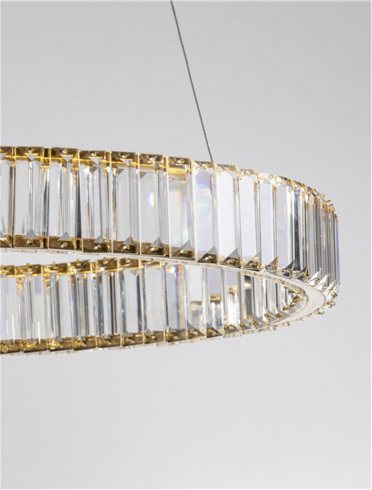 9333075 Lustra Nova Luce AURELIA LED 41W 4647lm 3500K Metal & Crystal Gold Dimabil Triac IP20 [5]