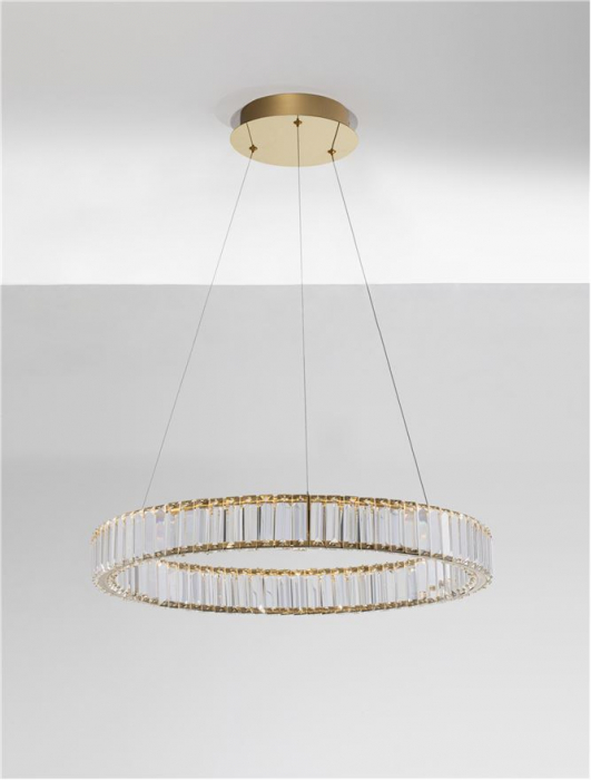 9333075 Lustra Nova Luce AURELIA LED 41W 4647lm 3500K Metal & Crystal Gold Dimabil Triac IP20 [3]
