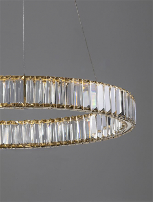 9333075 Lustra Nova Luce AURELIA LED 41W 4647lm 3500K Metal & Crystal Gold Dimabil Triac IP20 [4]