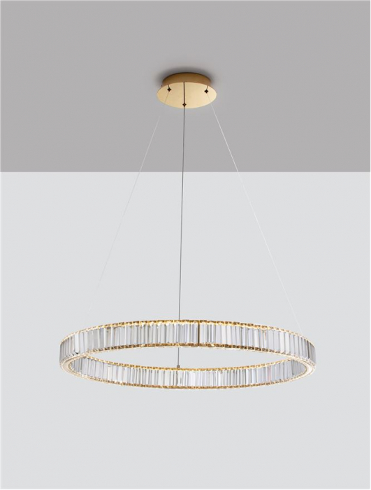 9333076 Lustra Nova Luce AURELIA LED 47W 4895lm 3500K Metal & Crystal Gold Dimabil Triac IP20 [3]