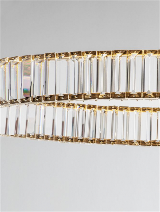 9333076 Lustra Nova Luce AURELIA LED 47W 4895lm 3500K Metal & Crystal Gold Dimabil Triac IP20 [6]