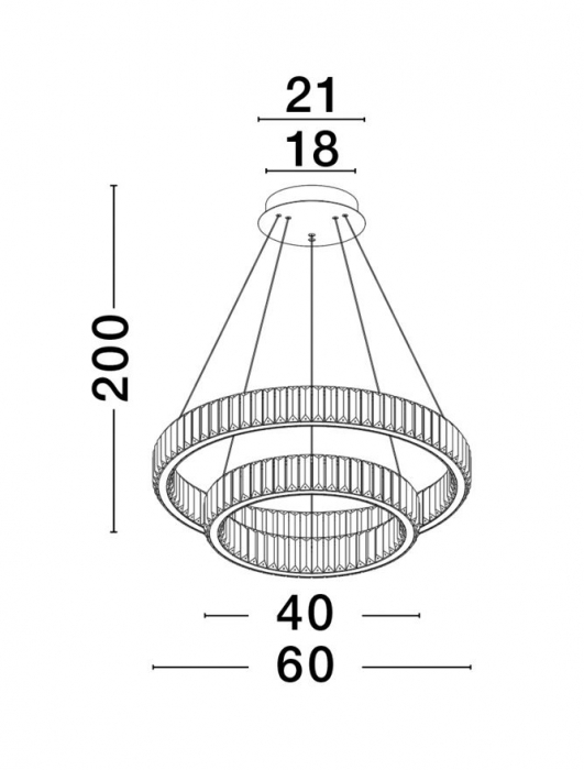 9333077 Lustra Nova Luce AURELIA LED 46W 4328lm 3500K Metal & Crystal Gold Dimabil Triac IP20 [5]